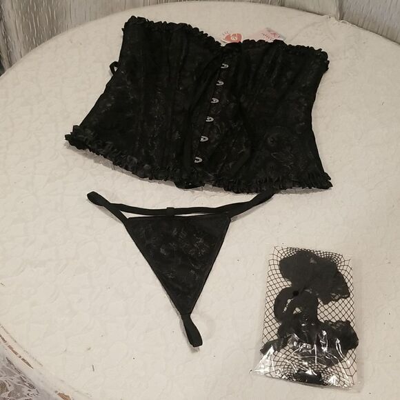 Women's Large sexy bustier set new with tags - Picture 1 of 14